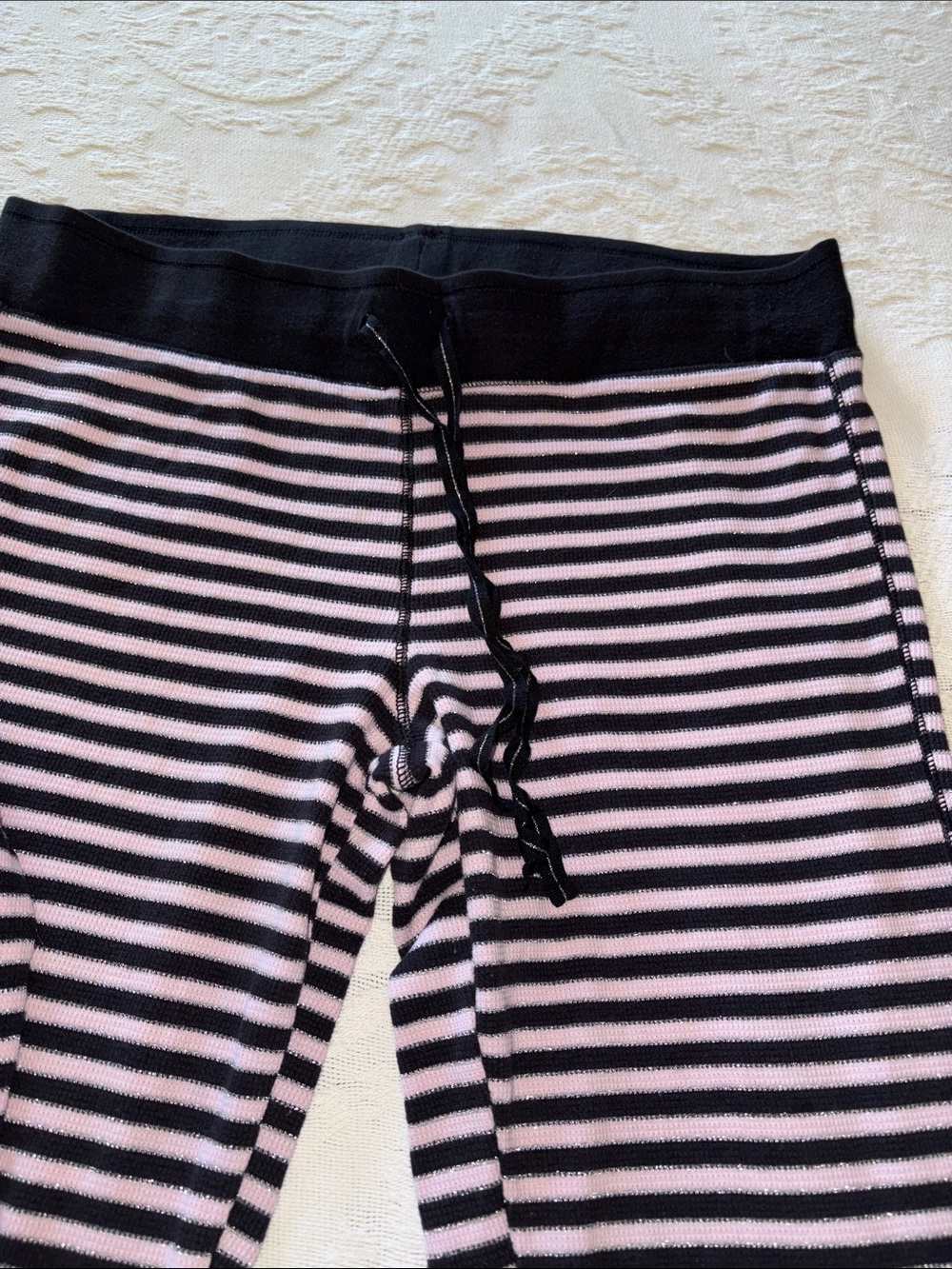 Victoria Secret Striped Pink and Black Womens Pajama Set EUC L - Picture 5 of 12